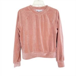 Cupcakes & Cashmere Elio Velour Sweatshirt Pink